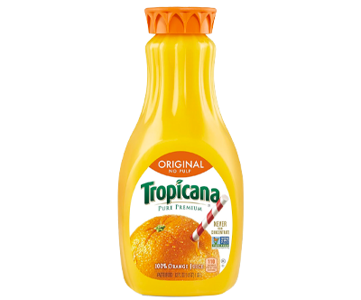 Nutrition Tropicana Orange Juice, No Pulp, 52 Fl Oz